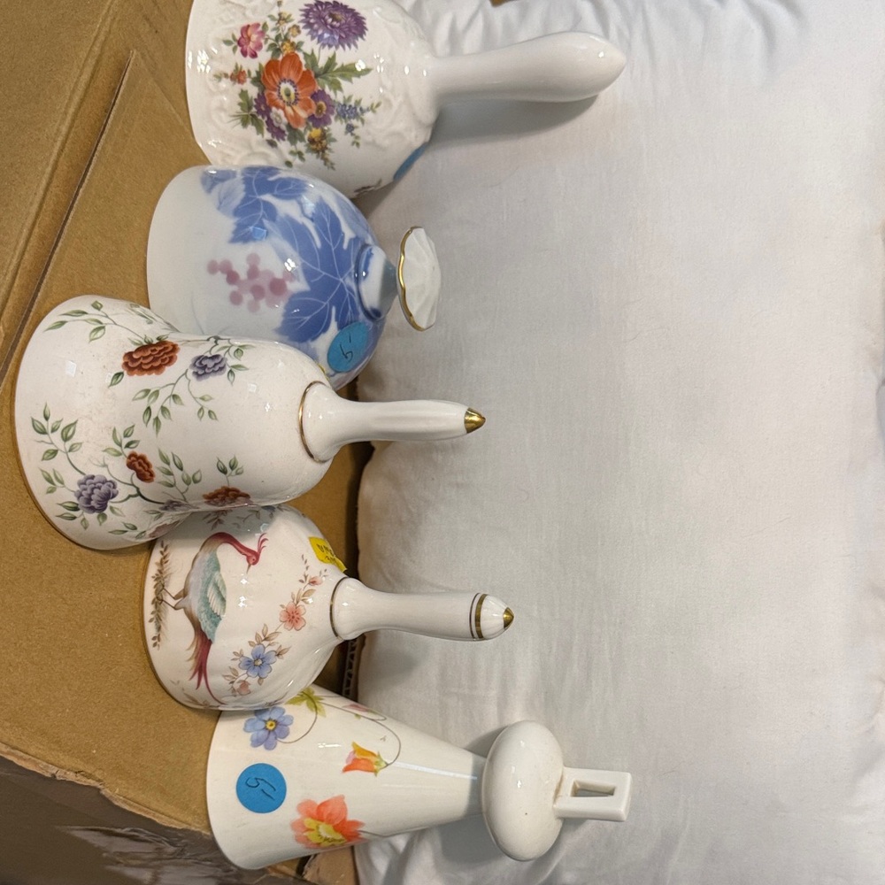 Elegant Porcelain Bells with Floral Patterns